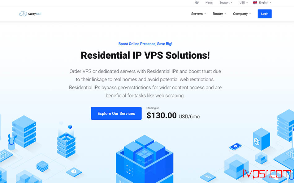 sixtynet美国双ISP住宅IP VPS,AS9929三网回程、10G带宽大流量机型 VPS优惠码 第1张-VPS部落 sixtynetlogo